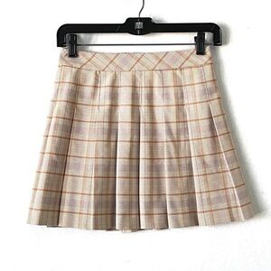 Sunday Best Cream and Pink Checkered Mini Skirt